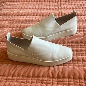 Vince Saxon 2 White Leather Slip On platform sneakers | Designer | Size 7 |